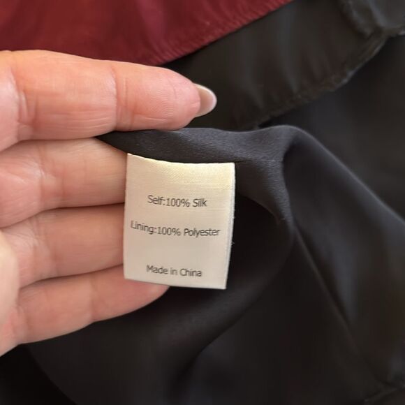 La Ligne 100% silk Elegant Burgundy and Black Lace maxi Dress, US0 - Picture 14 of 14